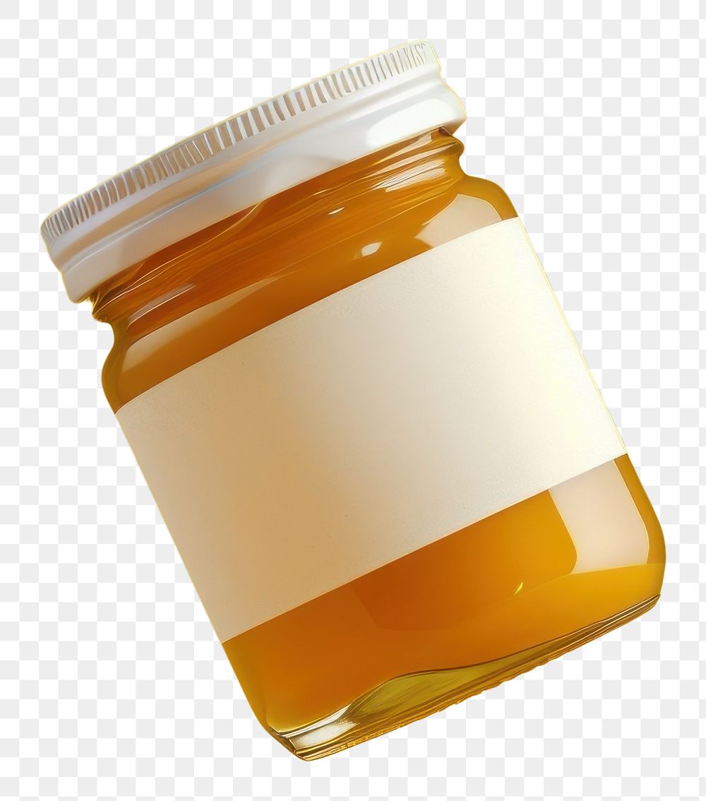 PNG Jam jar label mockup yellow yellow background refreshment.