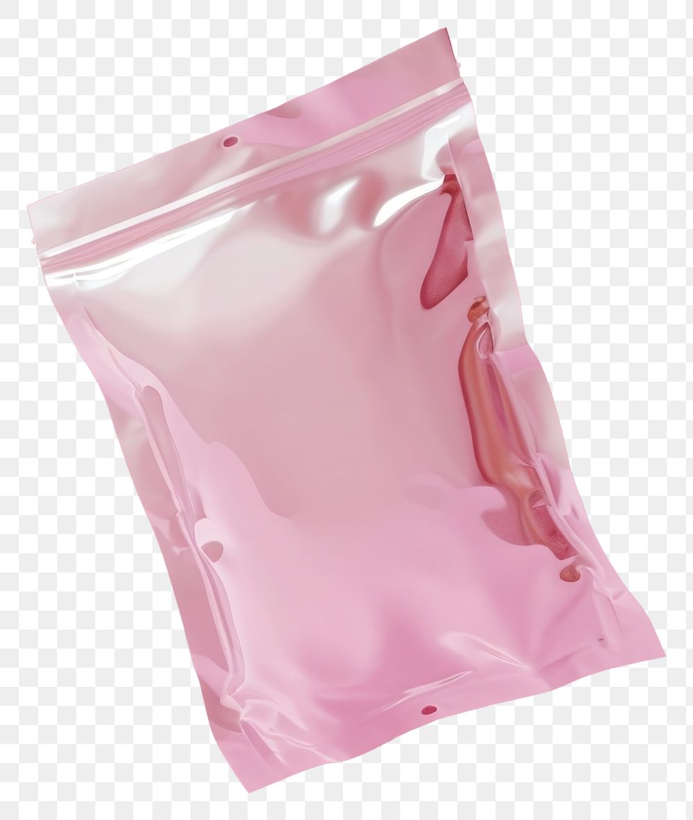 PNG Pouches bag mockup pink pink background crumpled.