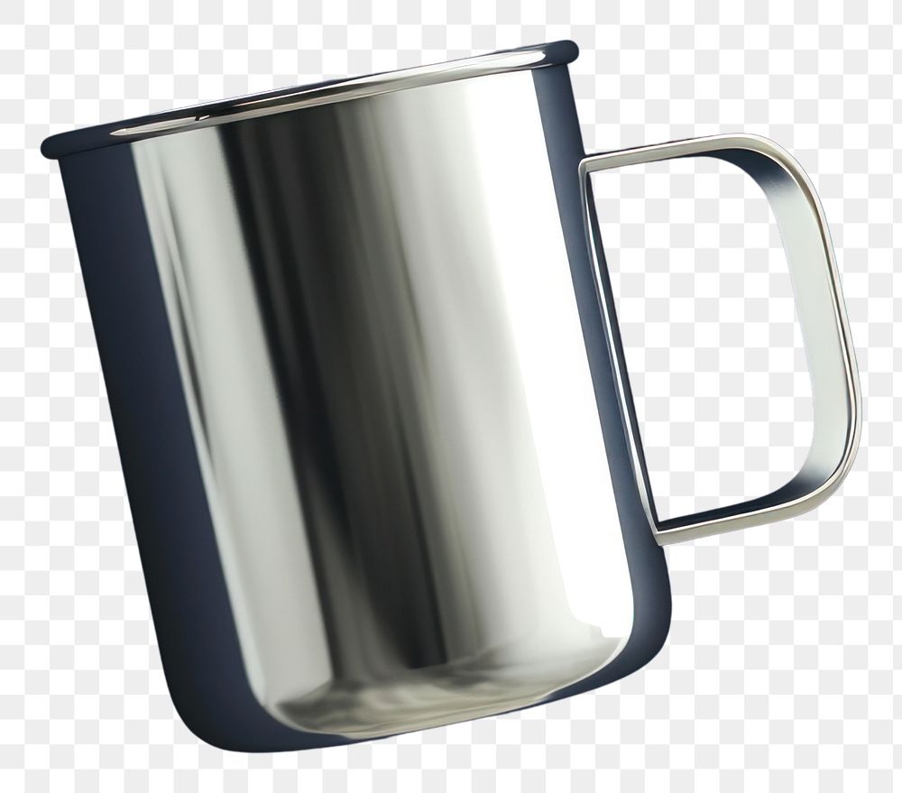 PNG  Stainless mug mockup coffee drink cup.