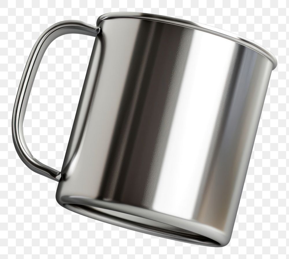 PNG  Stainless mug mockup coffee drink gray.