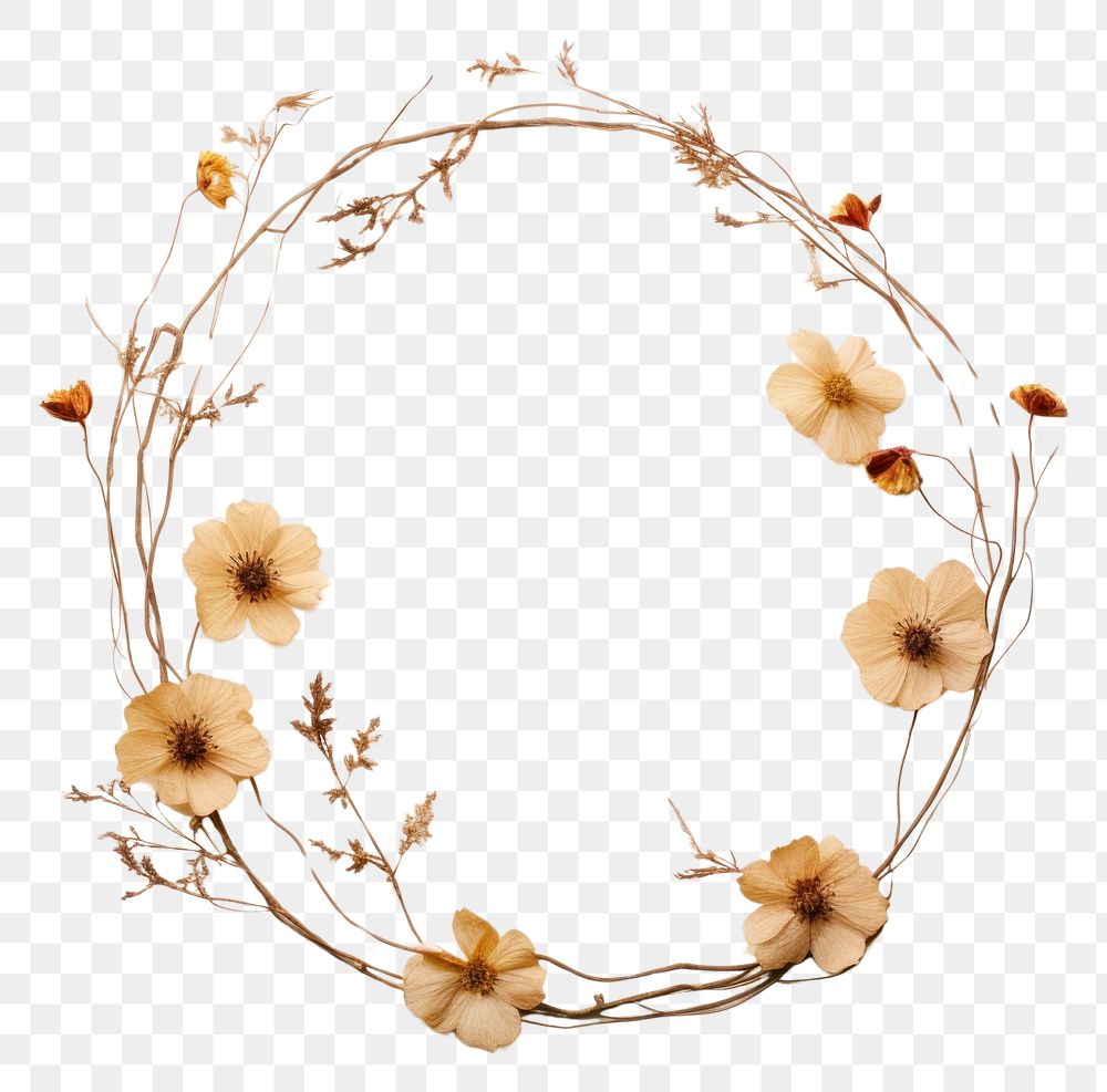 PNG Real Pressed tropical flower wreath plant celebration.