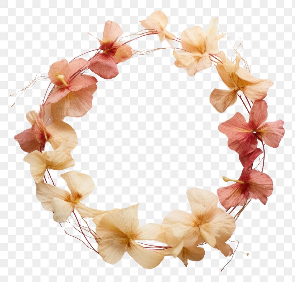 PNG Real Pressed tropical flower jewelry wreath petal.