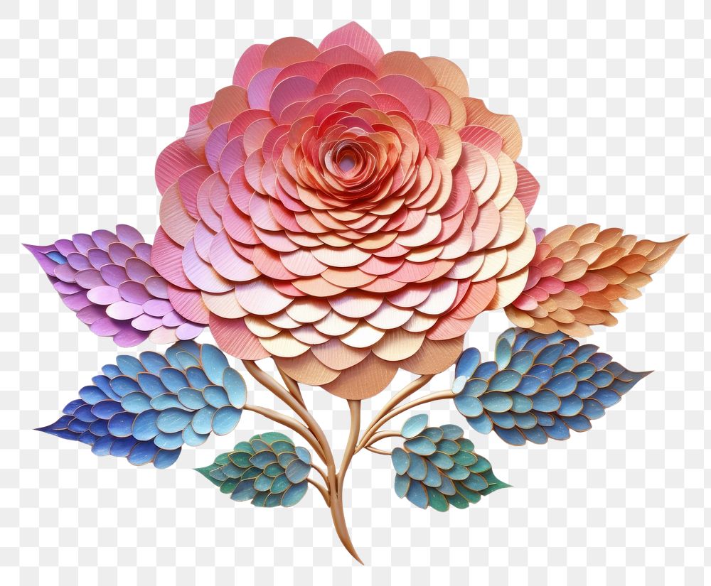 PNG Colorful pastel rose pattern flower plant.