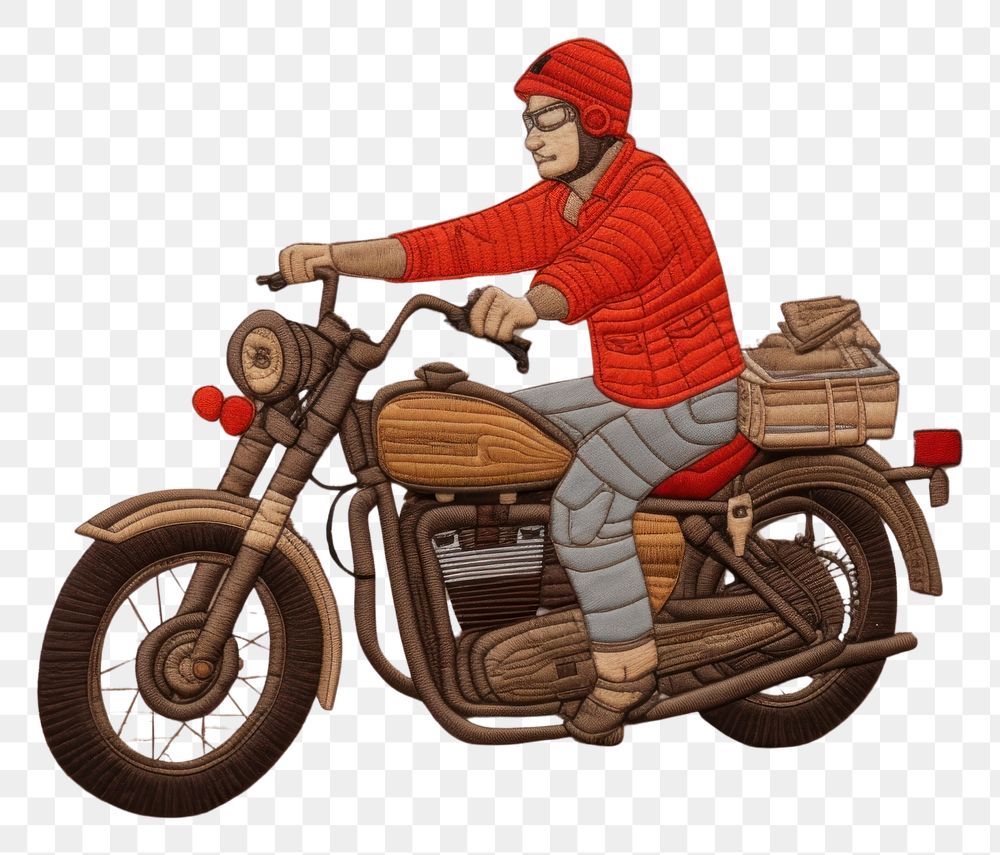 PNG  Delivery man ride motorcycle art vehicle drawing.