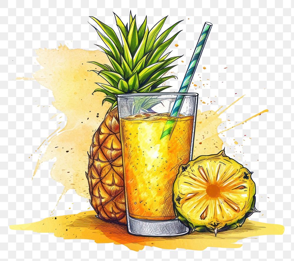 PNG  Pineapple juice fruit plant food.