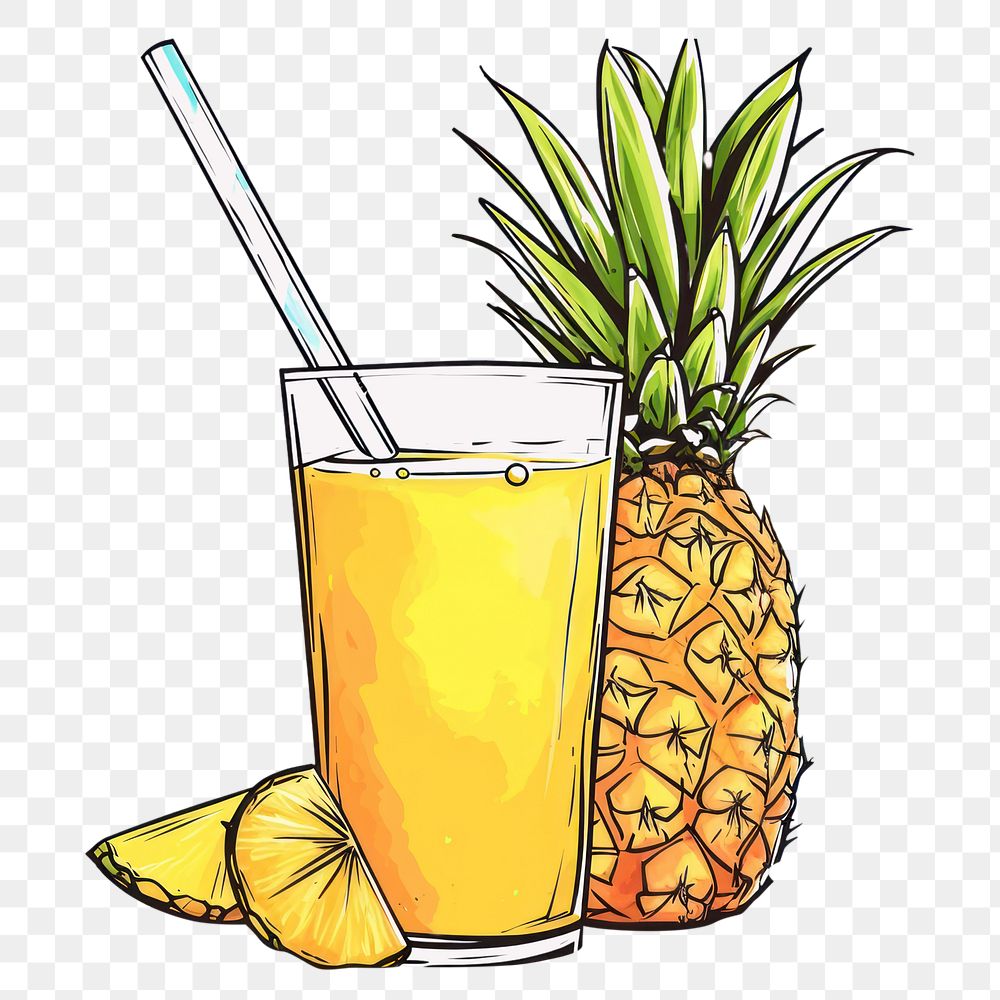 PNG  Pineapple juice fruit drink plant.