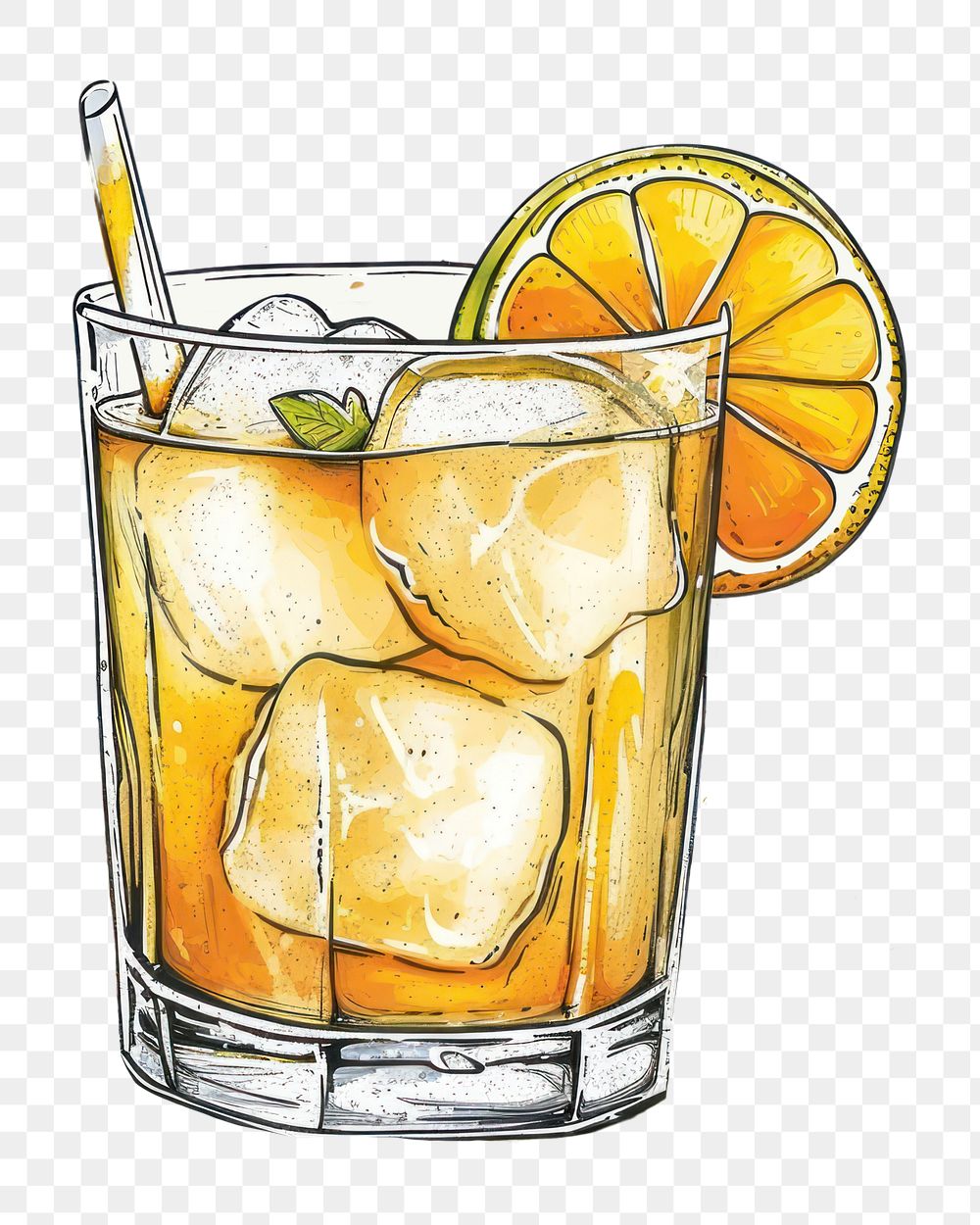 PNG Rum cocktail lemonade drink.