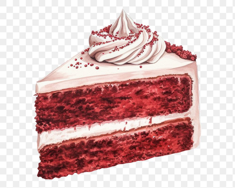 PNG Red velvet cake dessert cream food.