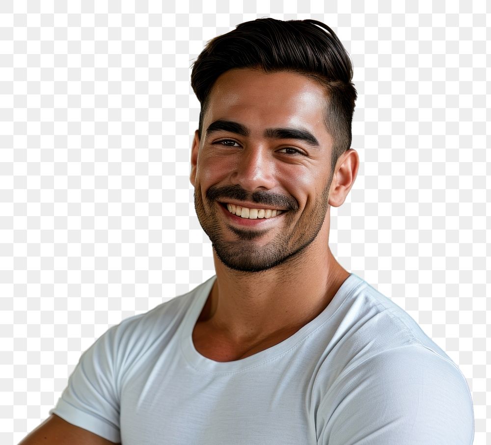 PNG  Portrait sports smile adult.