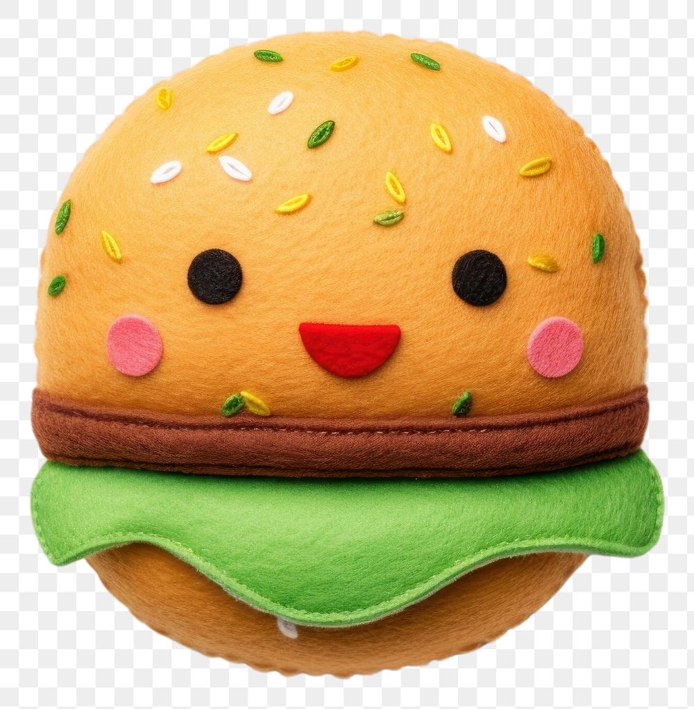 PNG  Hamburger plush food toy.