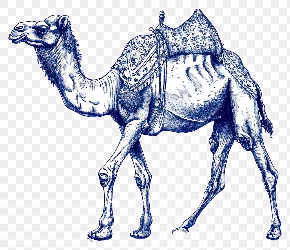 PNG  Antique of camel drawing animal mammal.