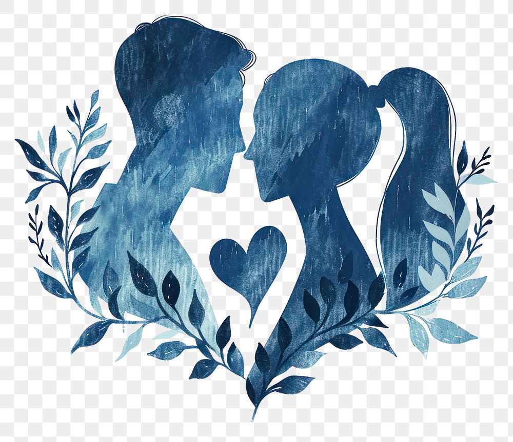 PNG  Antique of love drawing sketch blue.