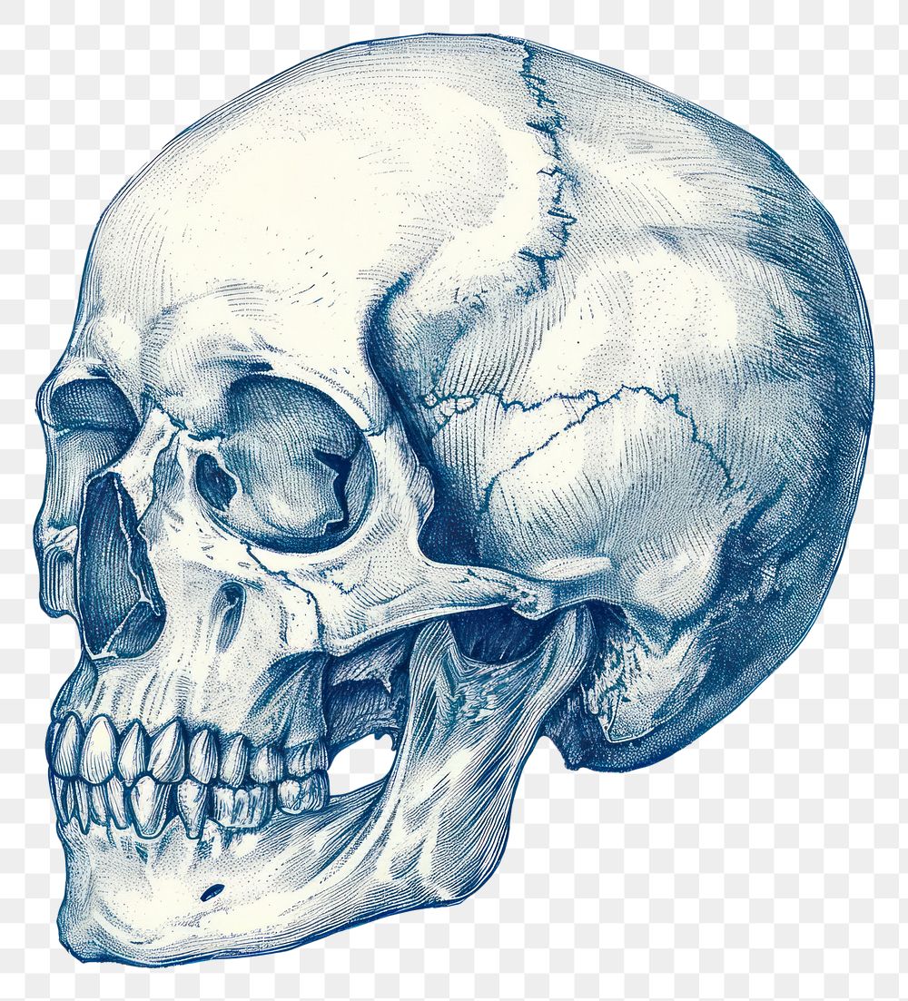PNG  Antique of skull drawing sketch anthropology.
