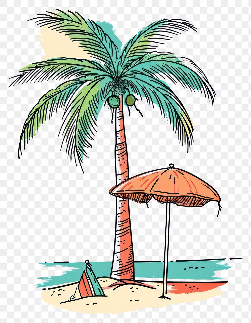 PNG  Summer beach tree outdoors.