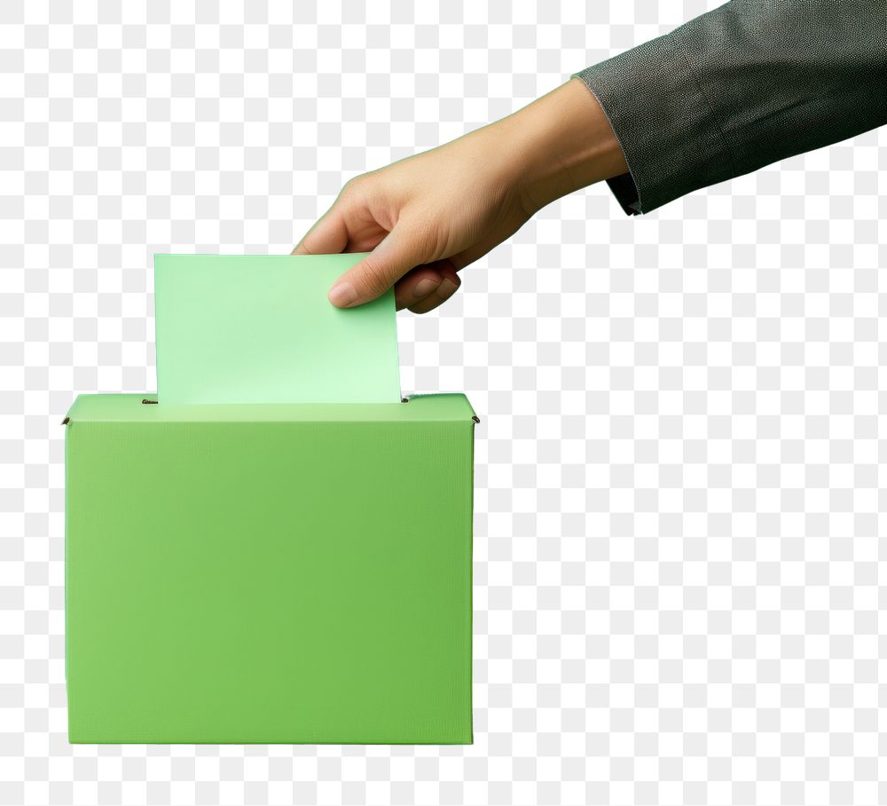 PNG Paper voting green hand box.