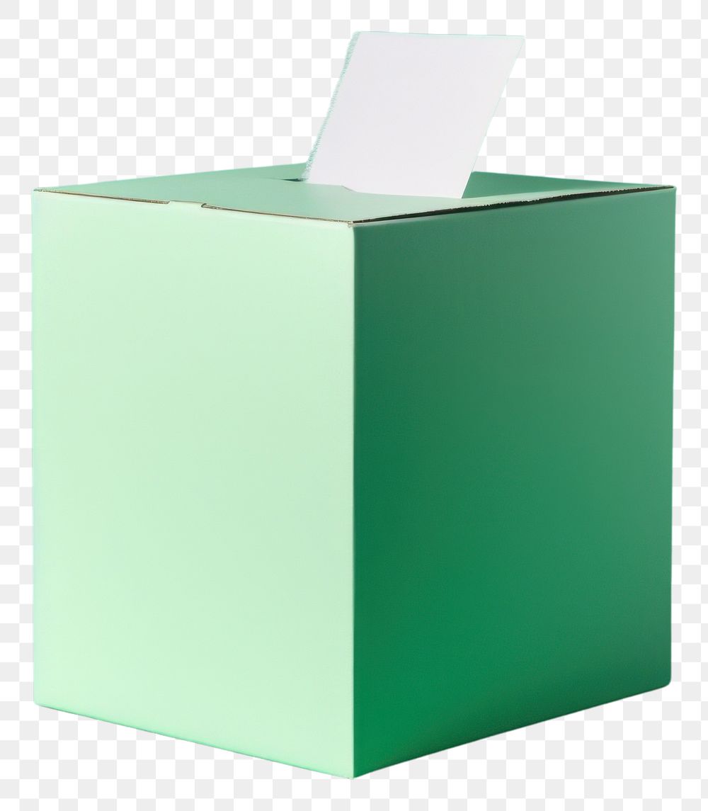 PNG Paper voting box carton green.