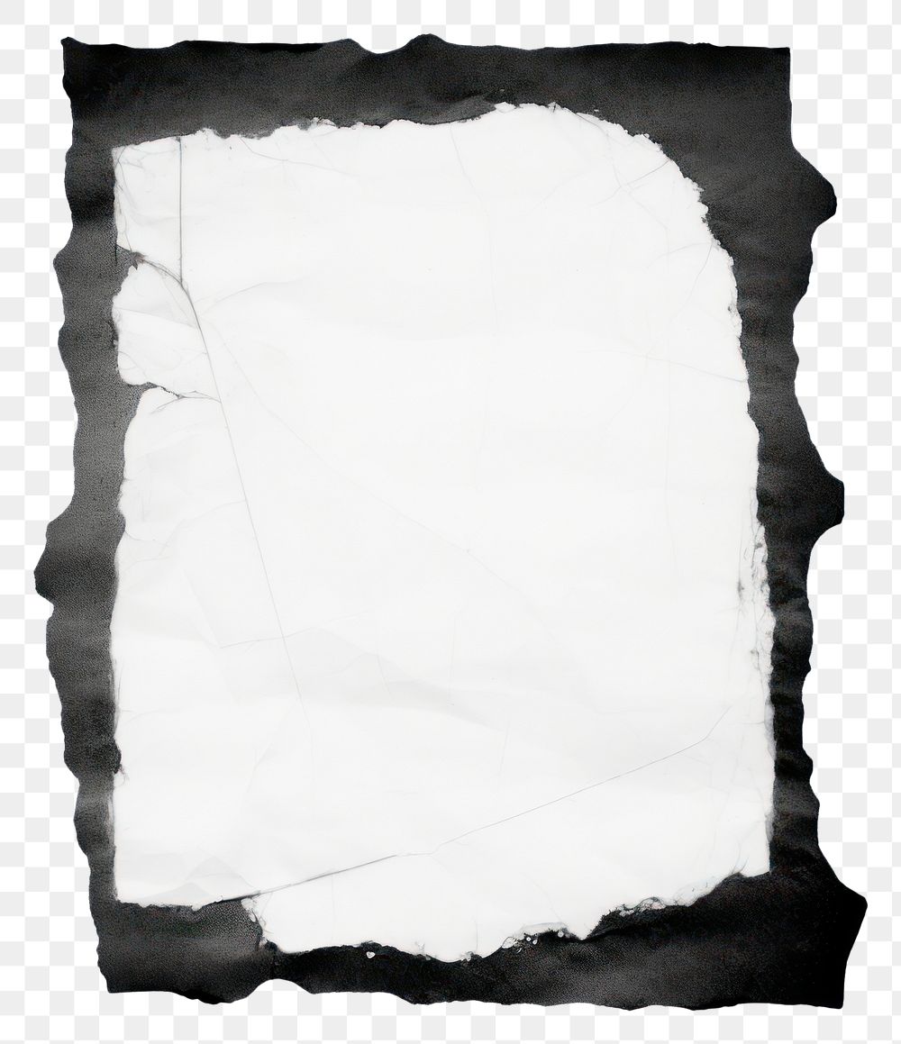 PNG  Black marble ripped paper white white background monochrome.