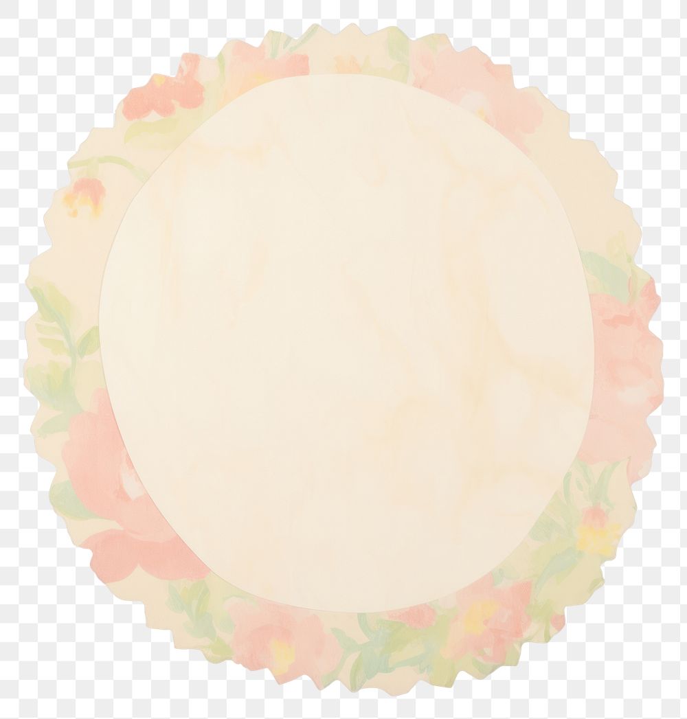 PNG  Easter shape ripped paper white background dishware pattern.