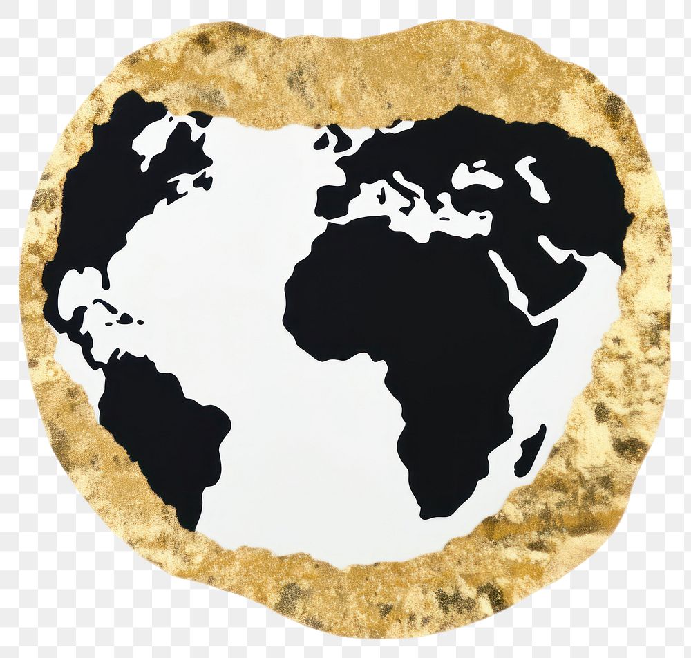 PNG  Earth shape ripped paper white background jewelry circle.