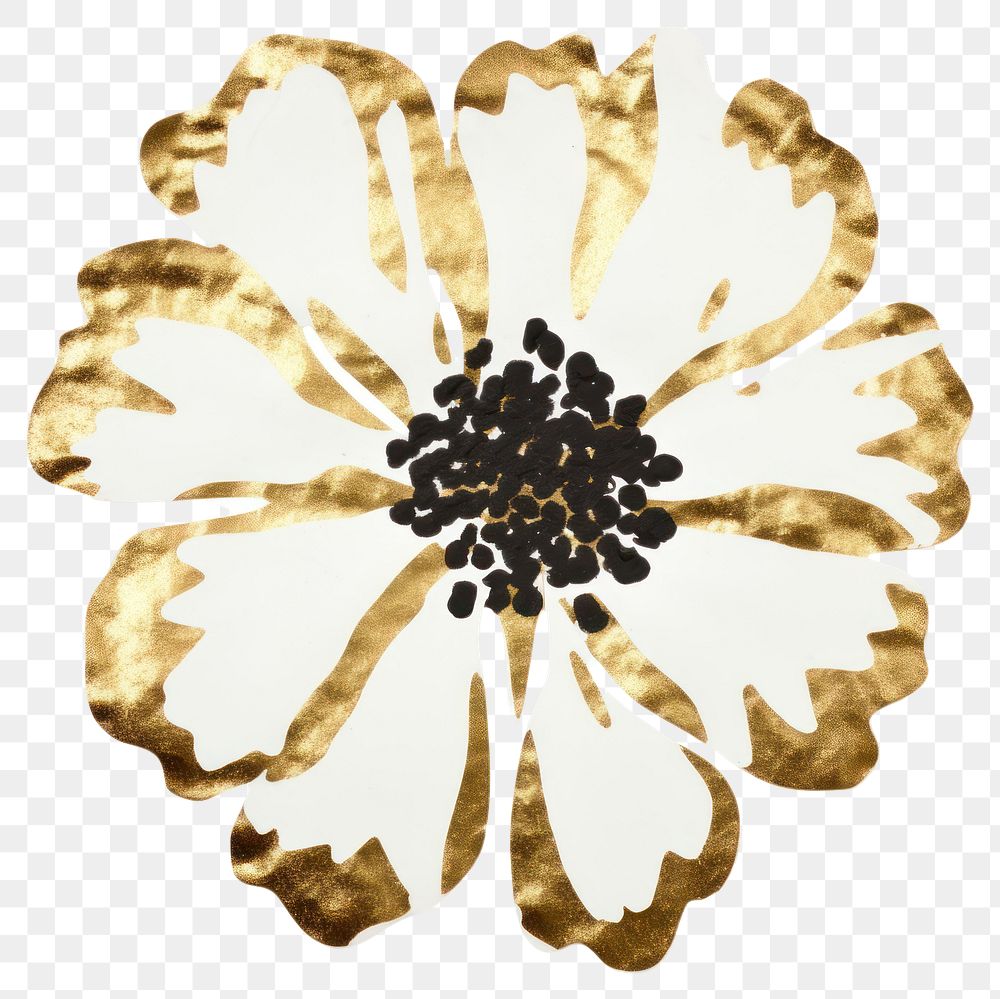 PNG  Flower shape ripped paper jewelry brooch petal.