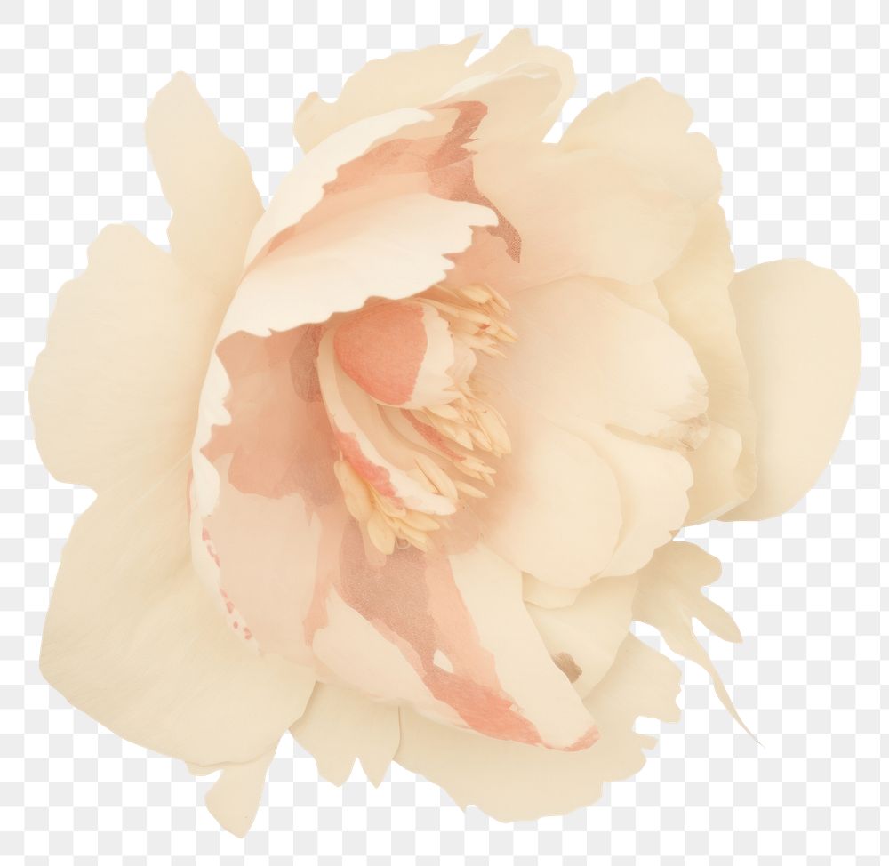 PNG  Peony shape ripped paper flower petal plant.