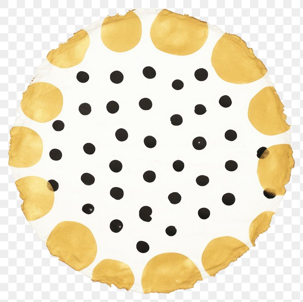 PNG  Polka dot in circle shape ripped paper dessert pattern food.