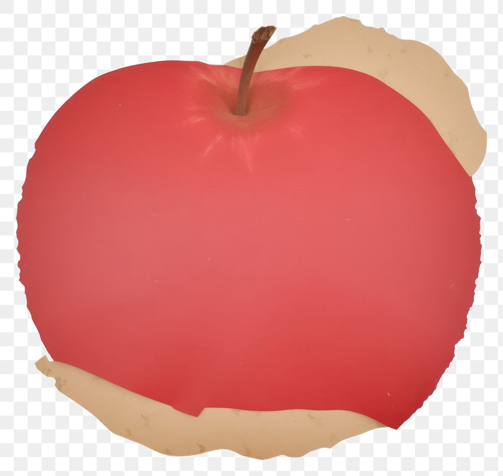 PNG  Red apple shape ripped paper food white background freshness.