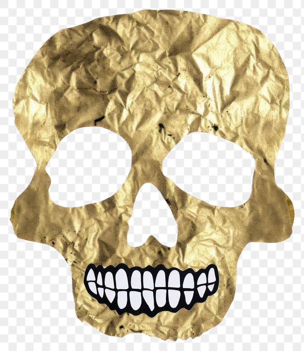 PNG  Skull ripped paper white background celebration creativity.
