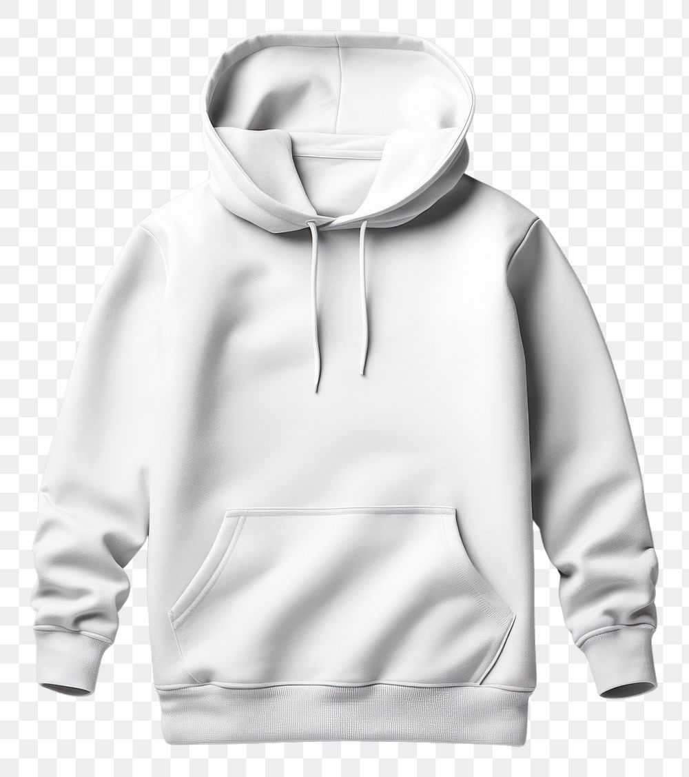PNG  Basic white hoodie mockup sweatshirt coathanger outerwear.