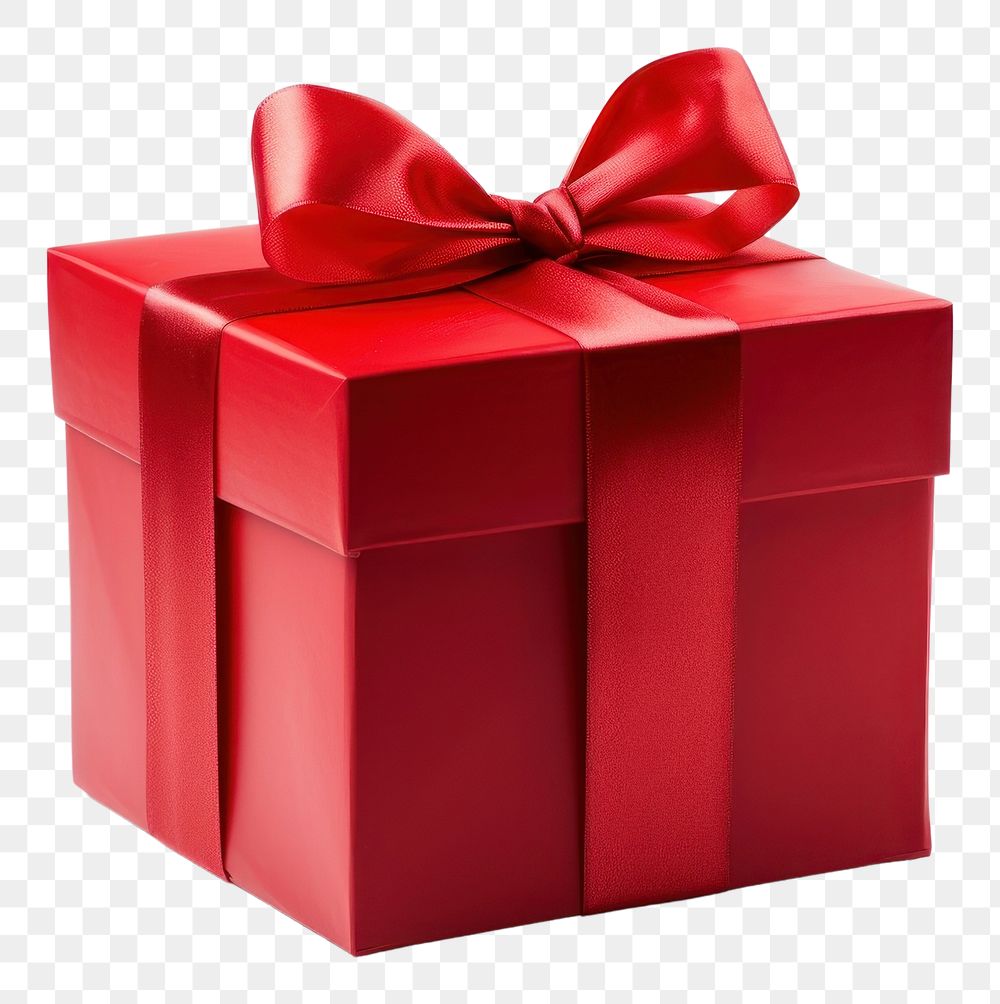 PNG  Red gift box white background celebration.