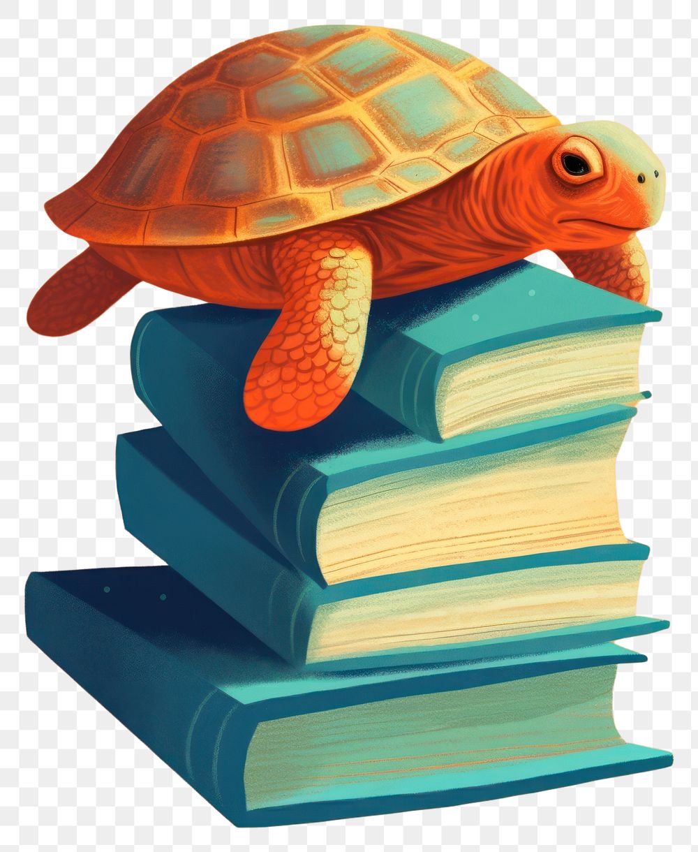 PNG Cute turtle book publication reptile.