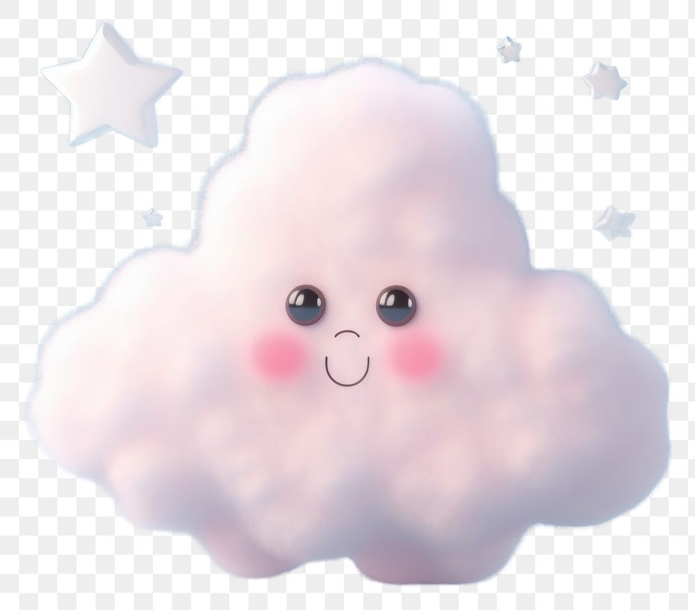 PNG Star and cloud fluffy nature toy.