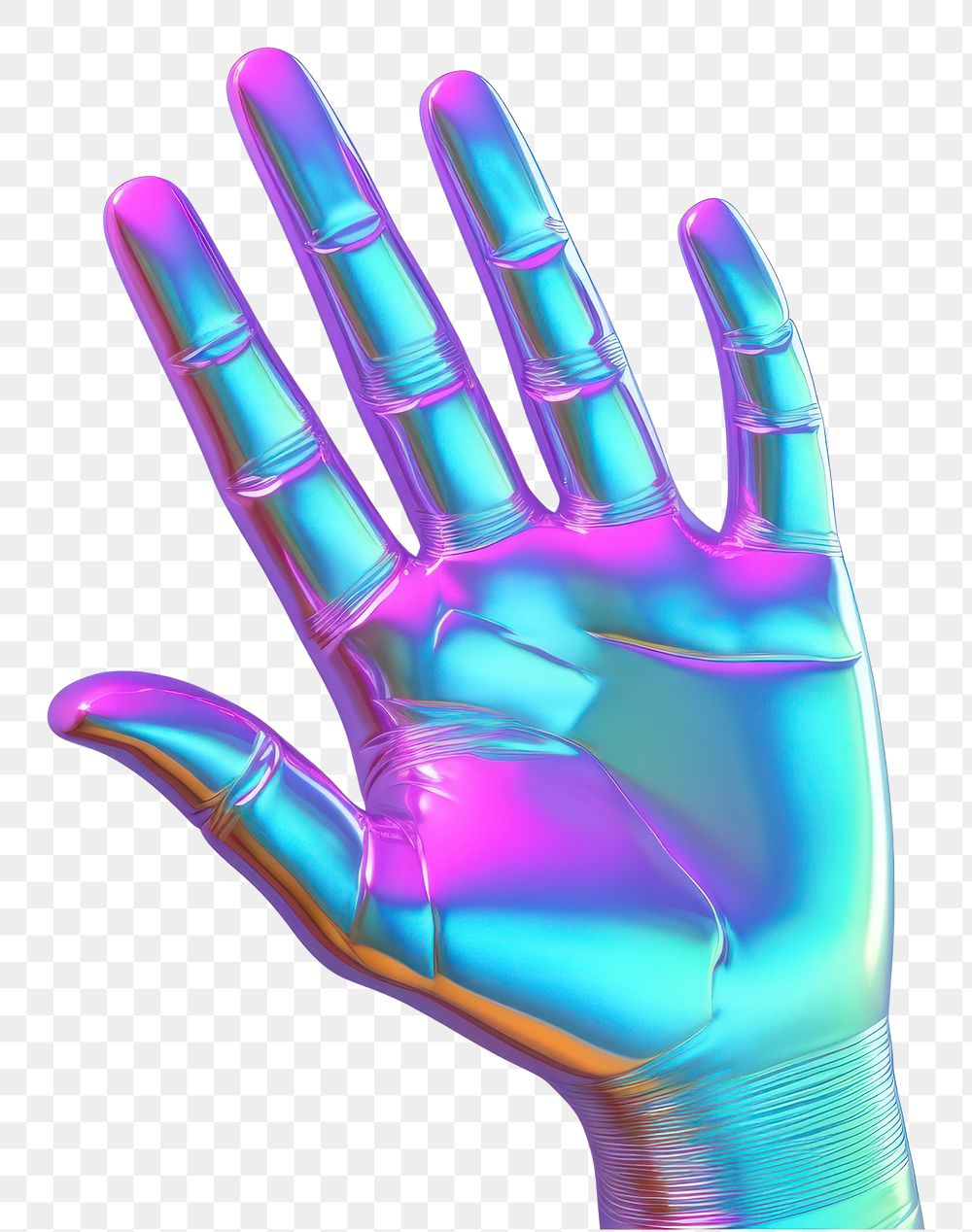 PNG A hand icon iridescent glove white background technology.