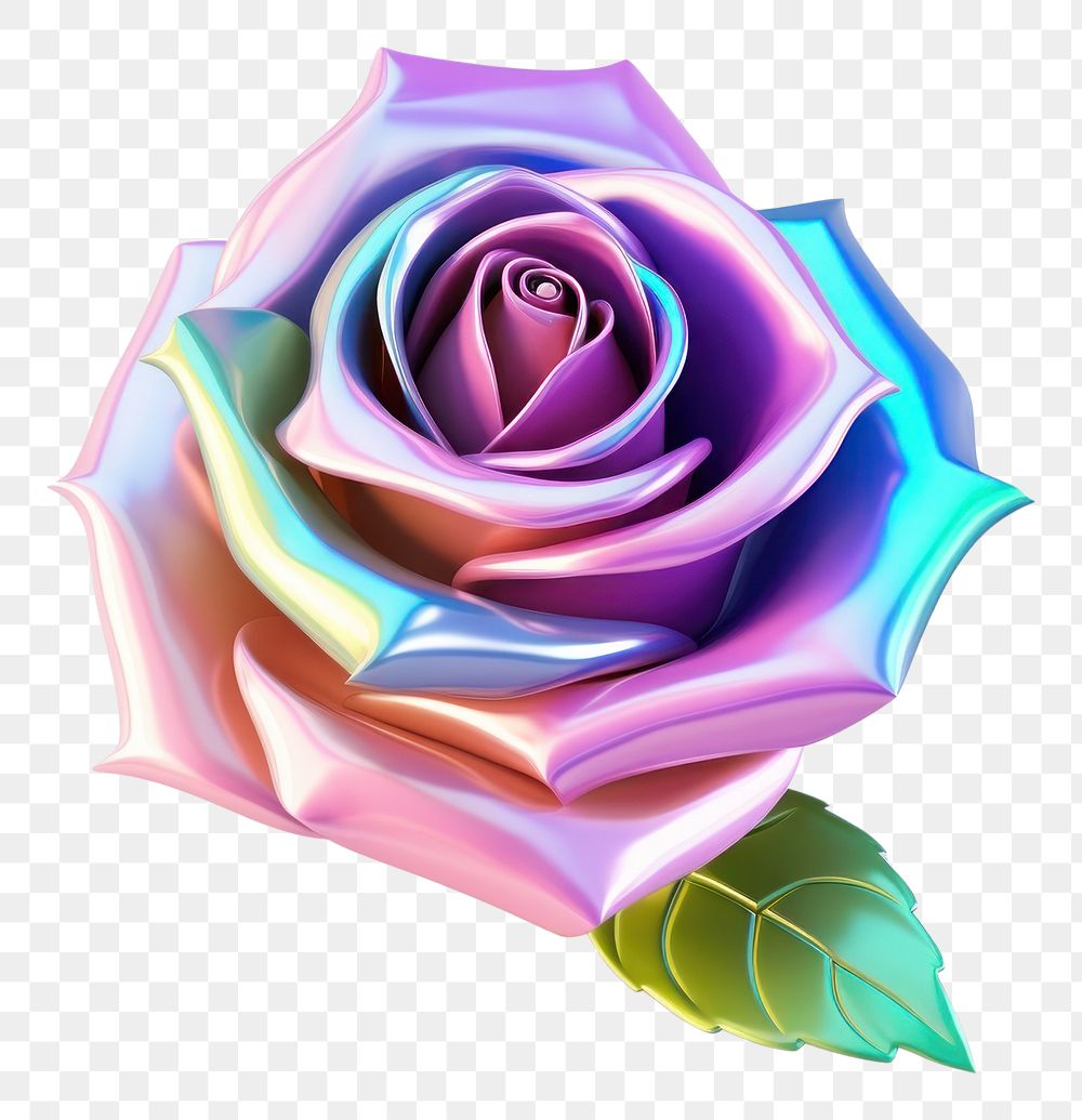 PNG A rose icon iridescent flower plant white background.