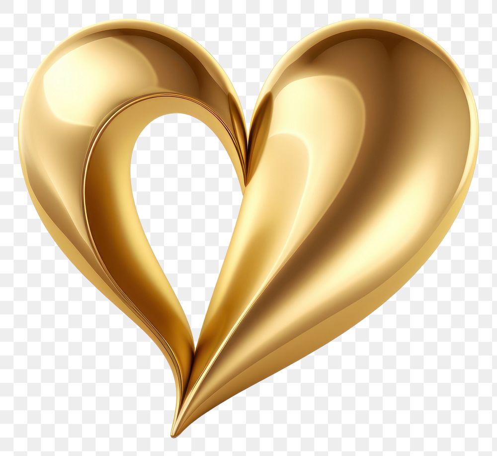 PNG  Gold jewelry heart white background.