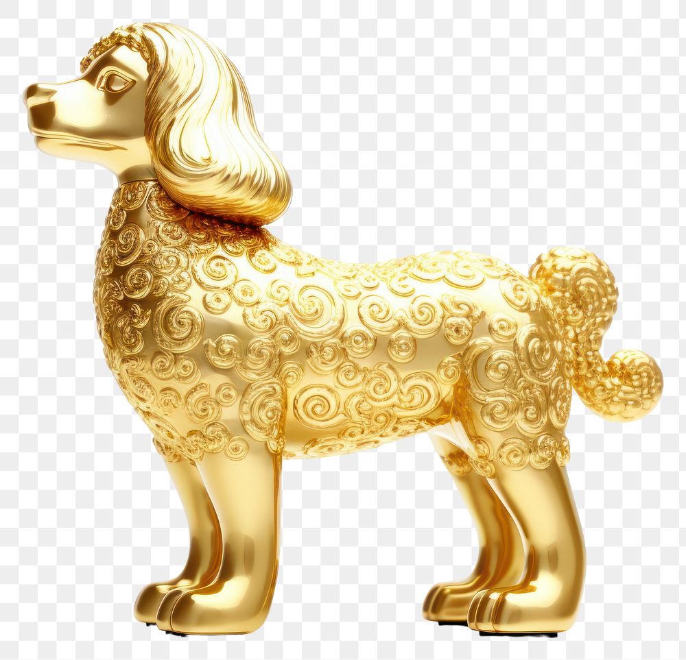 PNG  Gold figurine animal mammal.