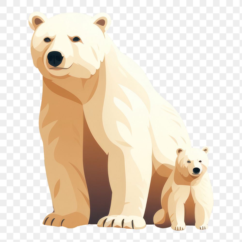 PNG Bear and cub mammal animal togetherness.