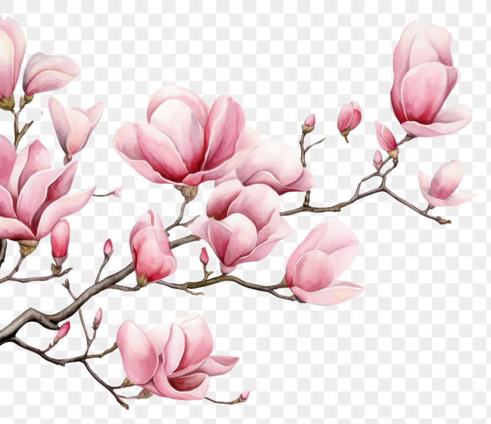 PNG Magnolia border backgrounds blossom flower.