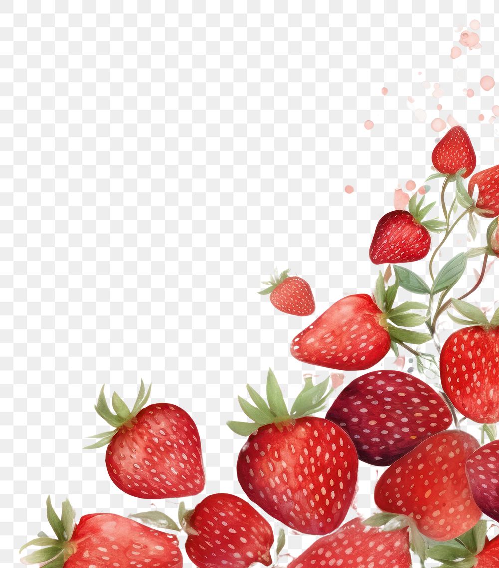 PNG Strawberry top border fruit plant food.