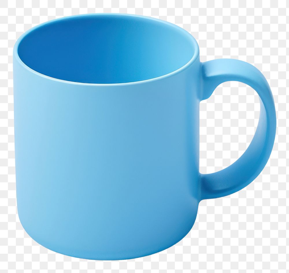 PNG  Ceremic coffee mug in light blue simplicity drink cup. AI generated Image by rawpixel.