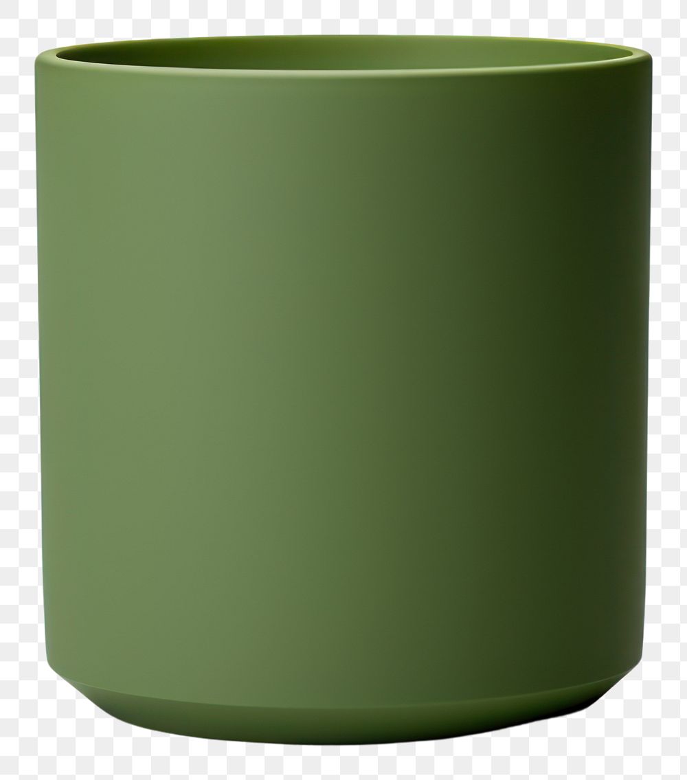 PNG  Ceremic candle jar in army green simplicity cylinder vase. AI generated Image by rawpixel.