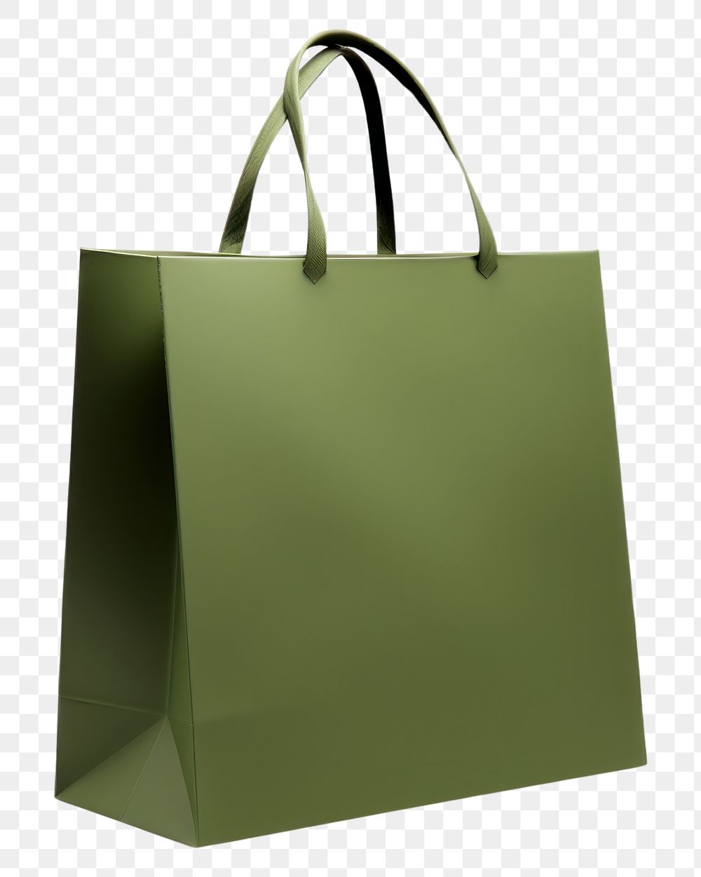 PNG  Shopping bag in army green handbag white background accessories. AI generated Image by rawpixel.