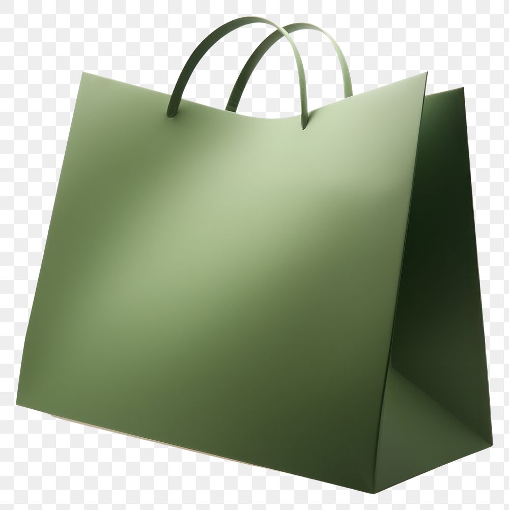 PNG  Shopping bag in army green white background suitcase carrying. AI generated Image by rawpixel.