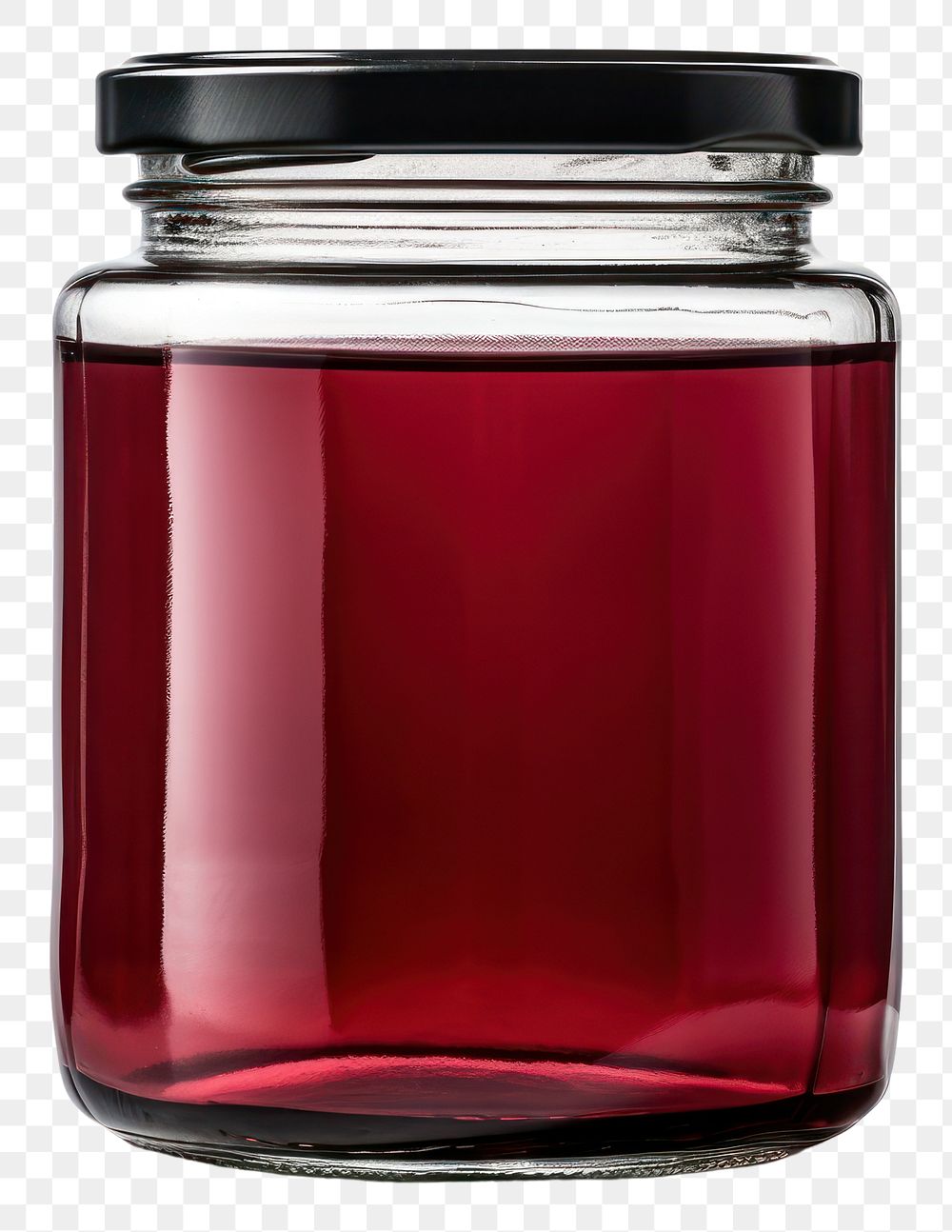 PNG  Jar in gark red color white background refreshment still life.