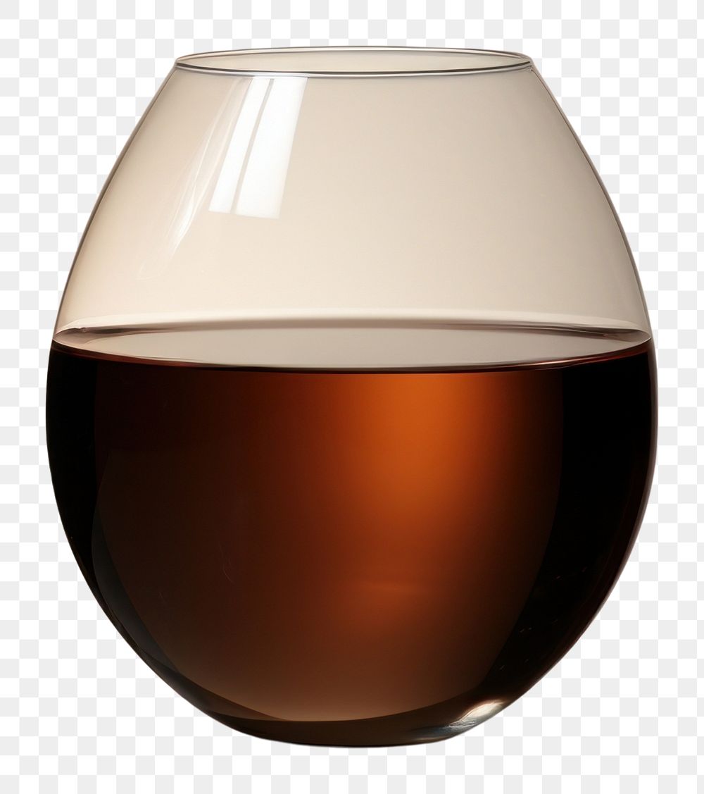 PNG  Modern wine bollte in dark brown transparent glass light.