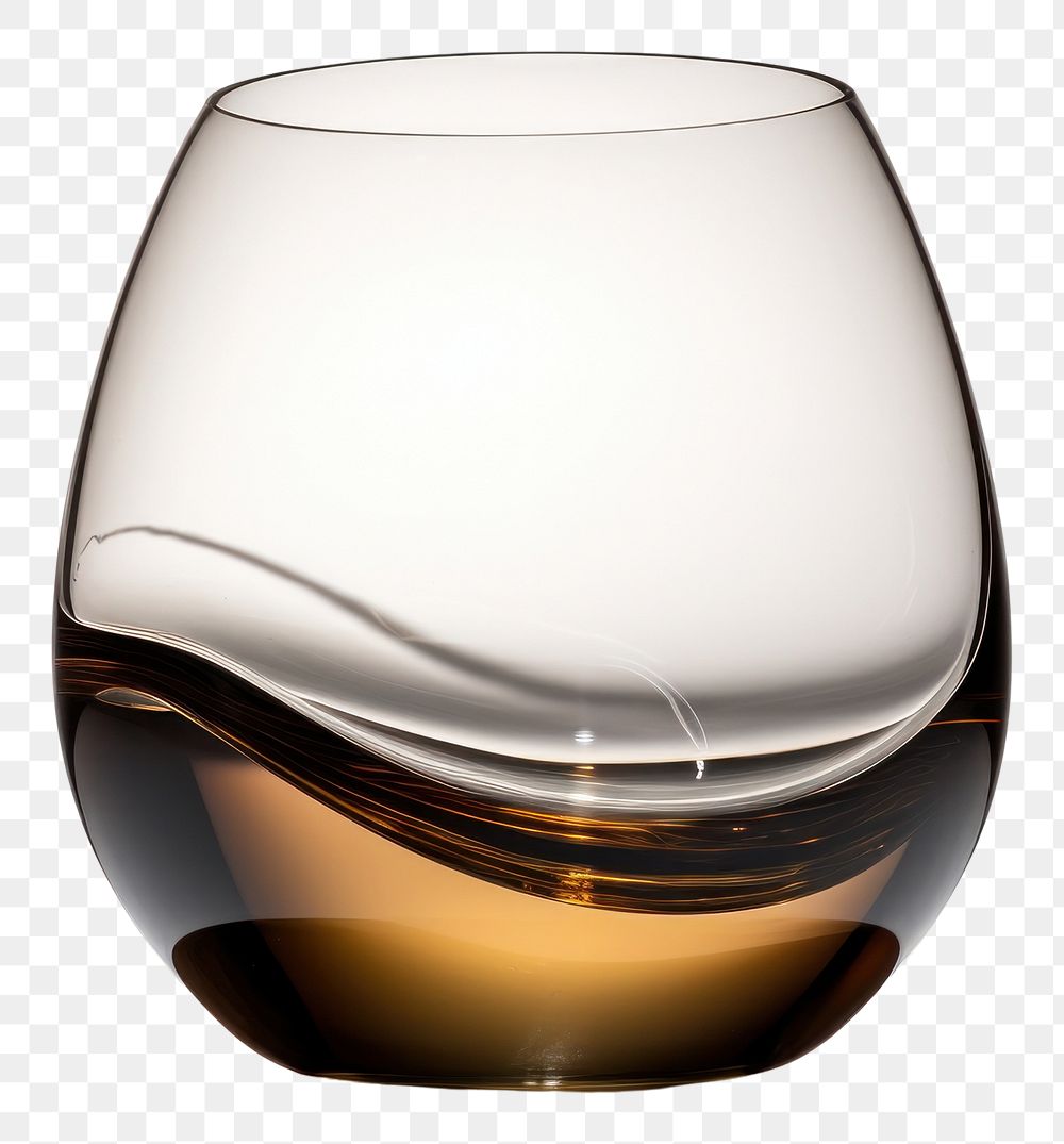 PNG  Modern wine bollte in dark brown transparent glass drink.