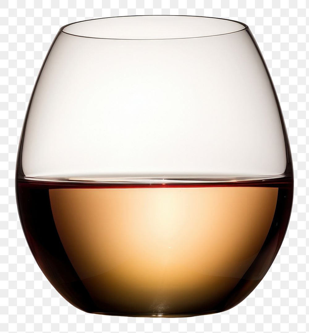 PNG  Modern wine bollte in dark brown transparent glass drink.