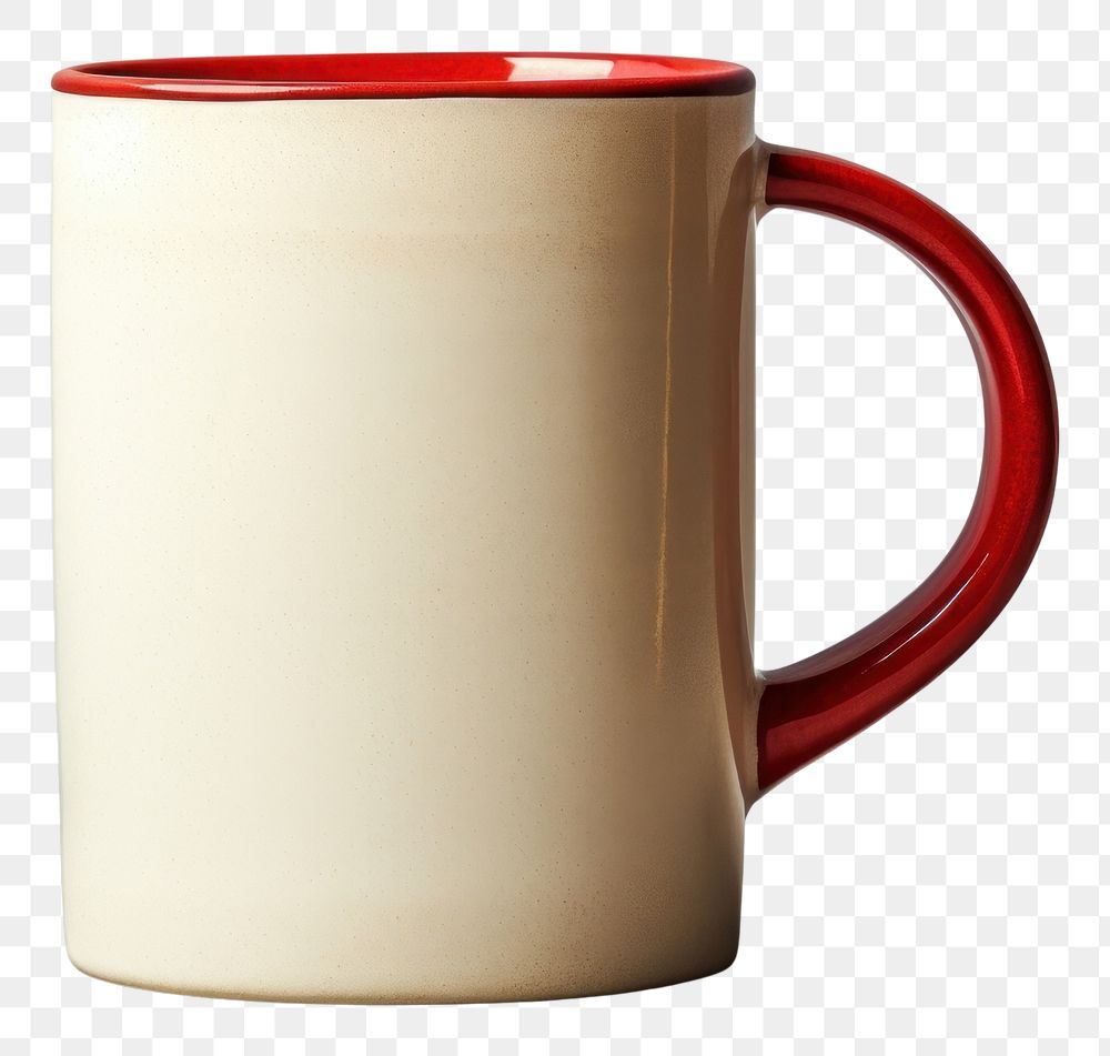 PNG A minimal two tone colored of orange and blue coffee mug pottery drink cup.