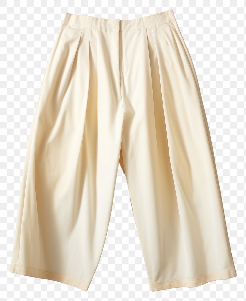 PNG  Stylish summer pants are for sale khaki white background studio shot. AI generated Image by rawpixel.