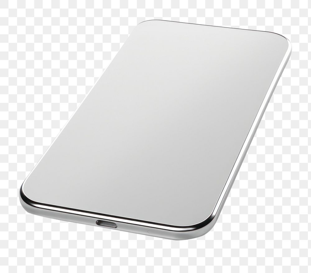 PNG Mobile phone Chrome material white background electronics technology.